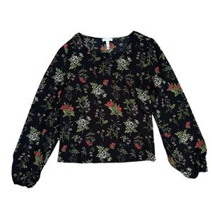 Leith Floral Long Sleeve Blouse Large